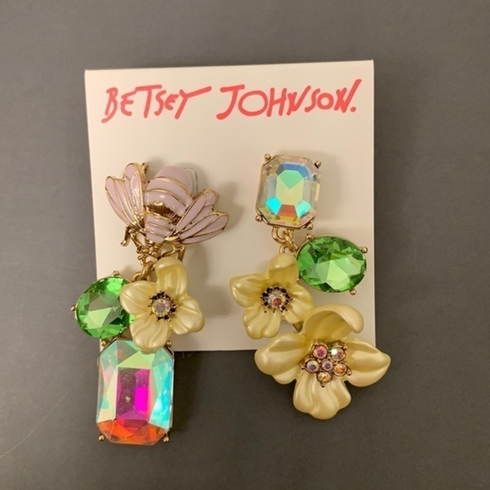 Betsey Johnson Lilac Bee Stud Earrings